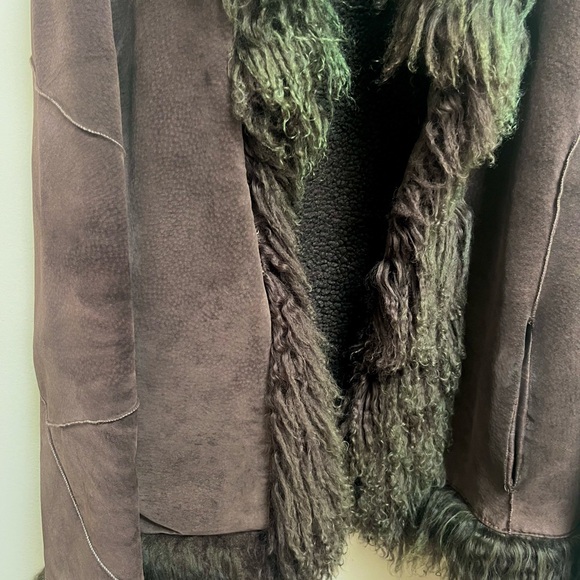 Vintage Penny Lane Suede and Mongolian Lamb Fur Trim Coat - Picture 4 of 4